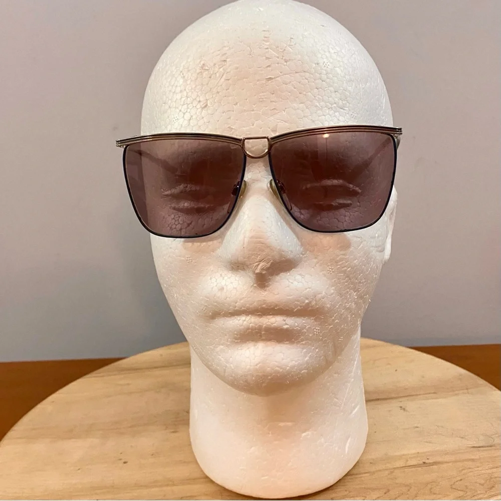 Gucci Vintage 70s Sunglasses Silver Plated Blue Authentic‎ Sz 58-11-135 2204 Y2K